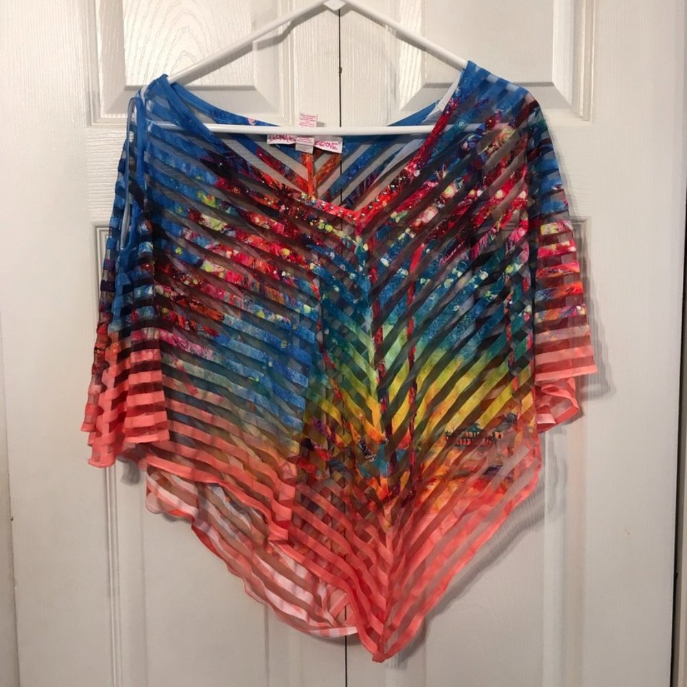 Leoma Lovegrove Sheer Open Shoulder Cape Size Small
